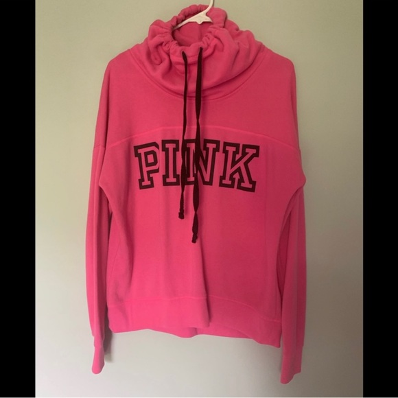 NWOT PINK Victoria’s Secret Cowel Neck Sweatshirt - Picture 1 of 4